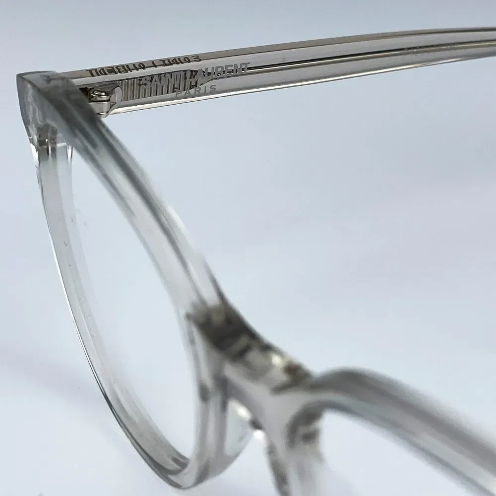 NEW Saint Laurent SL589 003 Beige Clear Oval Women Eyeglasses